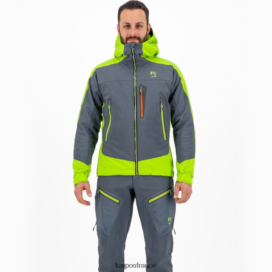 Hommes Karpos ardoise foncé/vert citron veste marmolada 28PL6844