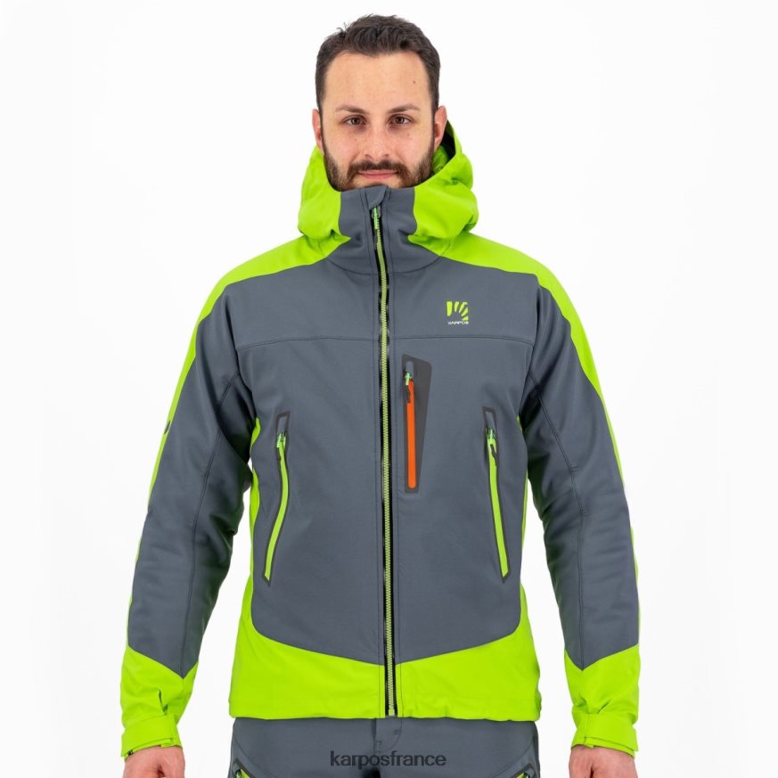 Hommes Karpos ardoise foncé/vert citron veste marmolada 28PL6844