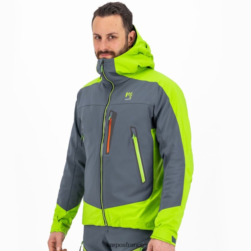 Hommes Karpos ardoise foncé/vert citron veste marmolada 28PL6844
