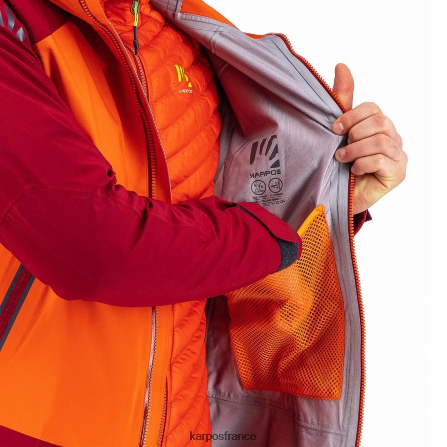 Hommes Karpos grenadine/rouge vélo veste tempête evo 28PL6824