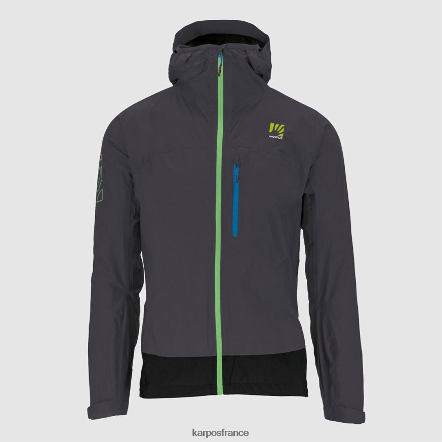 Hommes Karpos gris foncé/noir beaucoup de veste de pluie 28PL68100