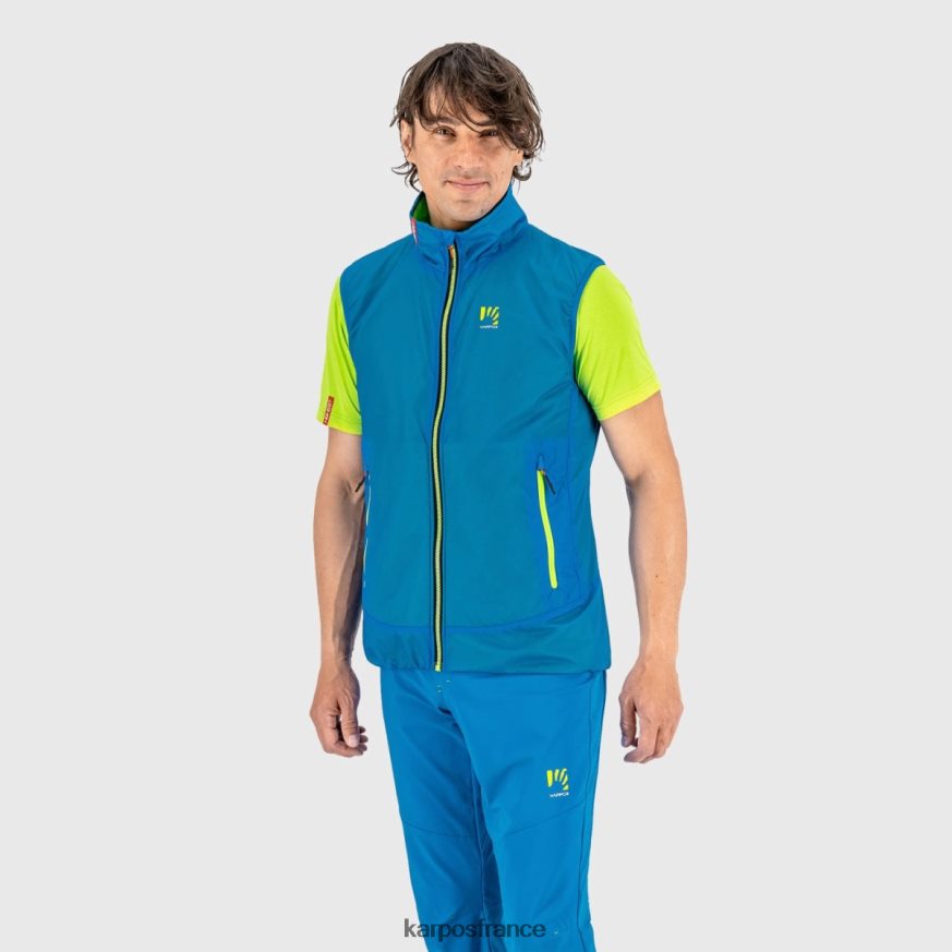 Hommes Karpos indigo b/vert jasmin gilet hybride k-performance 28PL68129