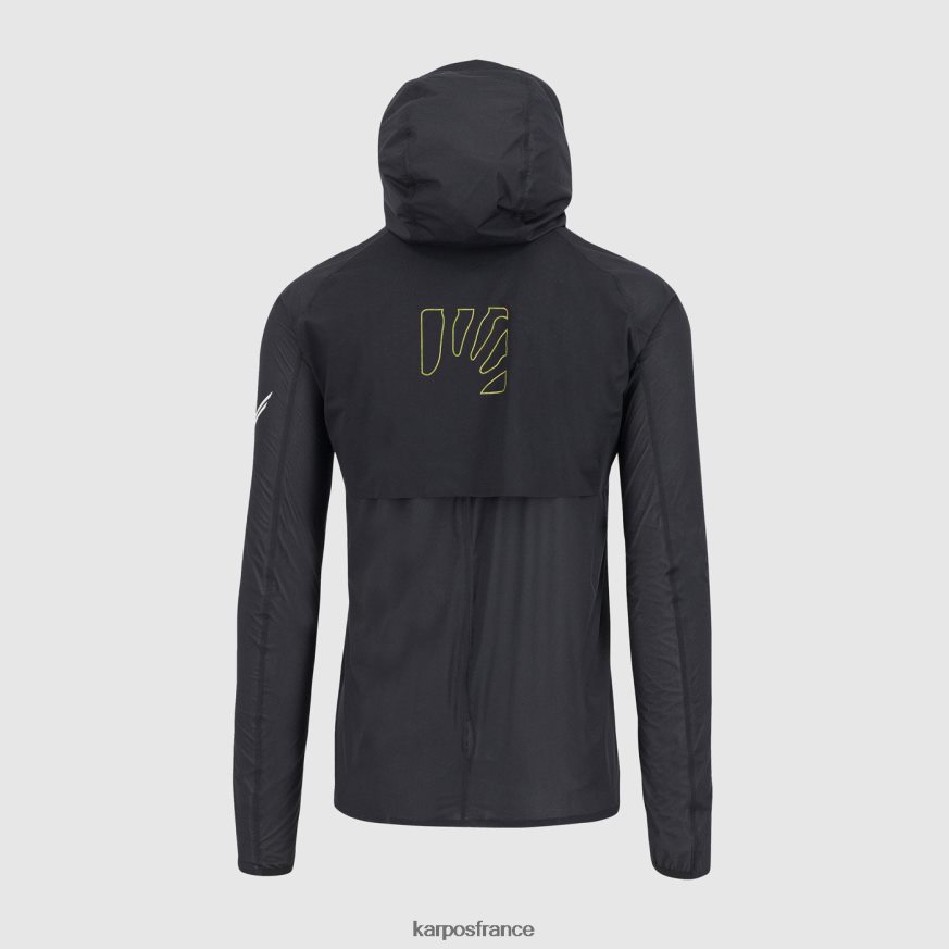 Hommes Karpos noir/vert fluo veste de pluie lavaredo 28PL6865