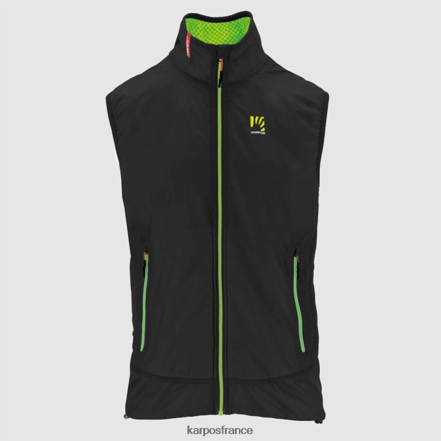 Hommes Karpos noir/vert jasmin gilet hybride k-performance 28PL68128