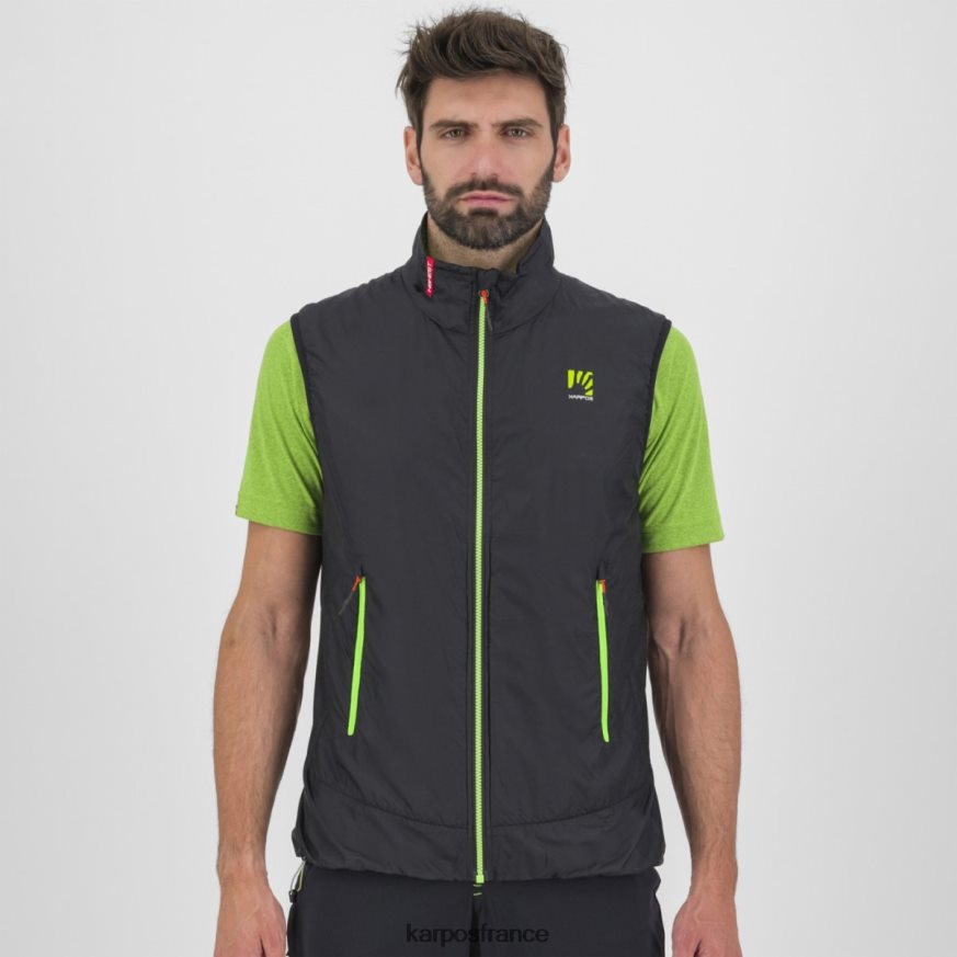 Hommes Karpos noir/vert jasmin gilet hybride k-performance 28PL68128
