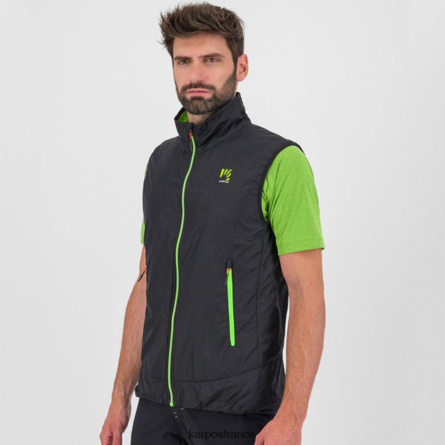 Hommes Karpos noir/vert jasmin gilet hybride k-performance 28PL68128