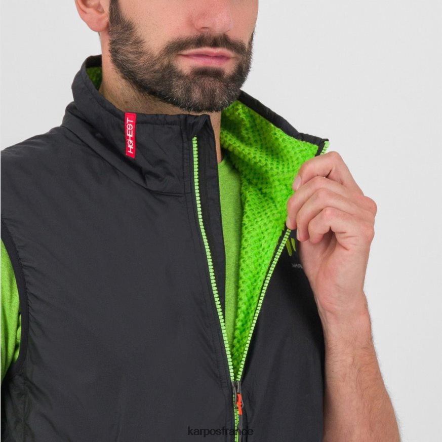 Hommes Karpos noir/vert jasmin gilet hybride k-performance 28PL68128
