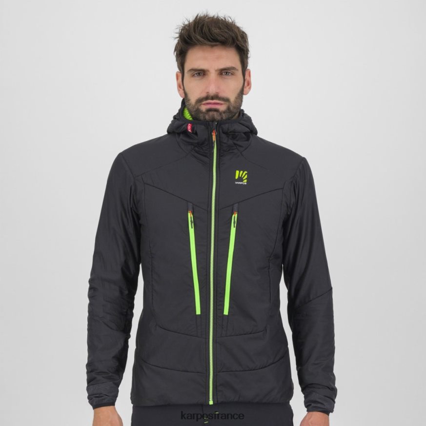 Hommes Karpos noir/vert jasmin veste hybride k-performance 28PL6862