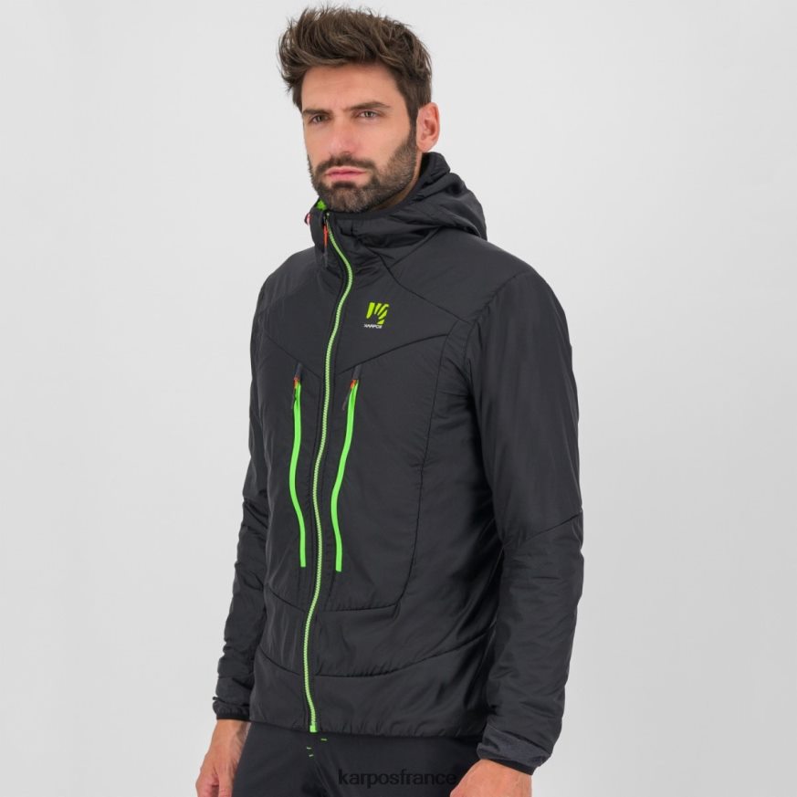 Hommes Karpos noir/vert jasmin veste hybride k-performance 28PL6862