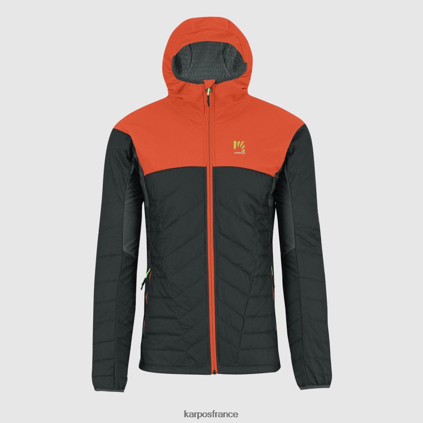 Hommes Karpos sable noir/orange épicé veste lyskamm evo 28PL6832